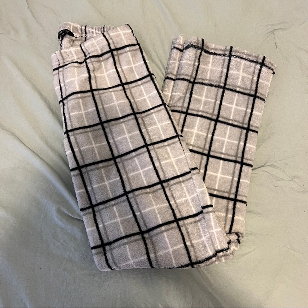 Plaid Fuzzy Pajama Pants